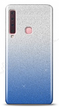 Samsung Galaxy A9 2018 Simli Mavi Silikon Klf
