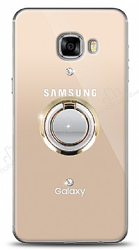 Samsung Galaxy C5 Gold Tutuculu Tal effaf Klf