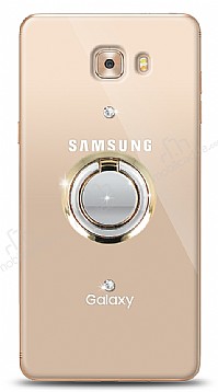 Samsung Galaxy C9 Pro Gold Tutuculu Tal effaf Klf