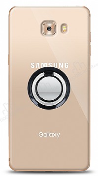 Samsung Galaxy C9 Pro Siyah Tutuculu effaf Klf