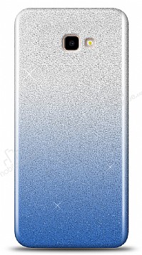 Samsung Galaxy J4 Plus Simli Mavi Silikon Klf