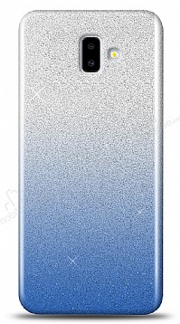 Samsung Galaxy J6 Plus Simli Mavi Silikon Klf