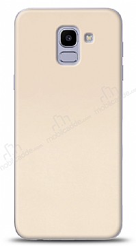 Samsung Galaxy J6 Tam Kenar Koruma Gold Rubber Klf
