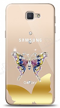 Samsung Galaxy J7 Prime / J7 Prime 2 Gold Kelebek Tal Klf