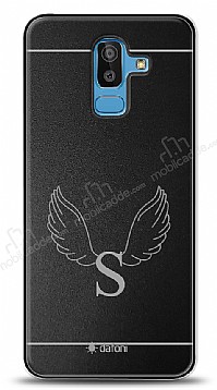 Dafoni Metal Samsung Galaxy J8 Angel Wing Tek Harf Kiiye zel Klf