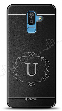 Dafoni Metal Samsung Galaxy J8 Flower Frame Tek Harf Kiiye zel Klf