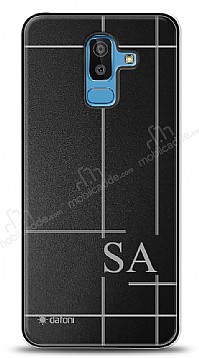 Dafoni Metal Samsung Galaxy J8 Linear ift Harf Kiiye zel Klf