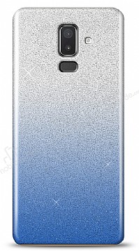 Samsung Galaxy J8 Simli Mavi Silikon Klf