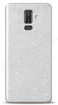 Samsung Galaxy J8 Simli Silver Silikon Klf