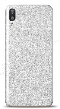 Samsung Galaxy M10 Simli Silver Silikon Klf