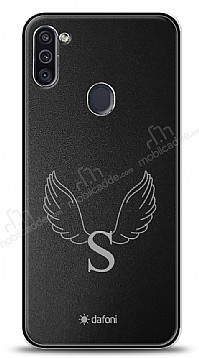 Dafoni Metal Samsung Galaxy M11 Angel Wing Tek Harf Kiiye zel Klf
