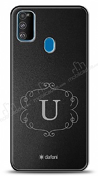 Dafoni Metal Samsung Galaxy M30S Flower Frame Tek Harf Kiiye zel Klf