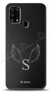 Dafoni Metal Samsung Galaxy M21 / M31 / M30s Angel Wing Tek Harf Kiiye zel Klf