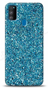 Samsung Galaxy M31 Pullu Mavi Silikon Klf