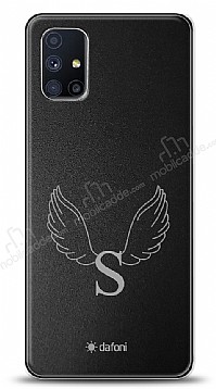 Dafoni Metal Samsung Galaxy M51 Angel Wing Tek Harf Kiiye zel Klf