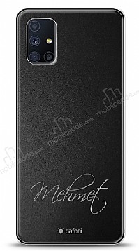 Dafoni Metal Samsung Galaxy M51 El Yazs simli Kiiye zel Klf