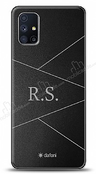 Dafoni Metal Samsung Galaxy M51 Geometrik ift Harf Kiiye zel Klf