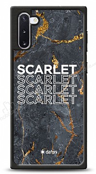 Dafoni Glossy Samsung Galaxy Note 10 Kiiye zel simli Simli Siyah Mermer Klf