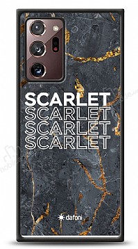 Dafoni Glossy Samsung Galaxy Note 20 Ultra Kiiye zel simli Simli Siyah Mermer Klf