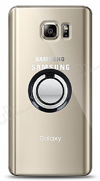 Samsung Galaxy Note 5 Siyah Tutuculu effaf Klf