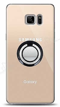 Samsung Galaxy Note FE Siyah Tutuculu effaf Klf