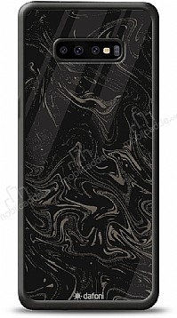 Dafoni Glossy Samsung Galaxy S10 Black Marble Pattern Klf