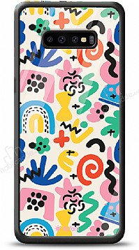 Dafoni Glossy Samsung Galaxy S10 Colorful Pattern Klf