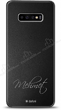 Dafoni Metal Samsung Galaxy S10 Plus El Yazs simli Kiiye zel Klf