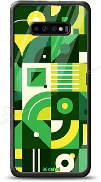 Dafoni Glossy Samsung Galaxy S10 Plus Green Geometric Pattern Klf