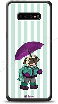 Dafoni Art Samsung Galaxy S10 Plus Pug in the Rain Klf