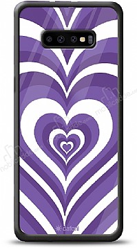 Dafoni Glossy Samsung Galaxy S10 Plus Purple Hearts Klf