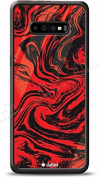 Dafoni Glossy Samsung Galaxy S10 Plus Red Marble Klf