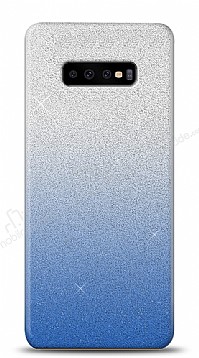 Samsung Galaxy S10 Plus Simli Mavi Silikon Klf
