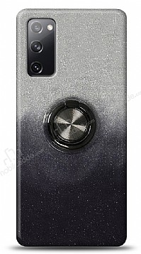Samsung Galaxy S20 FE Simli Yzkl Siyah Silikon Klf