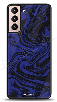 Dafoni Glossy Samsung Galaxy S21 Navy Blue Marble Klf
