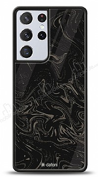 Dafoni Glossy Samsung Galaxy S21 Ultra Black Marble Pattern Klf