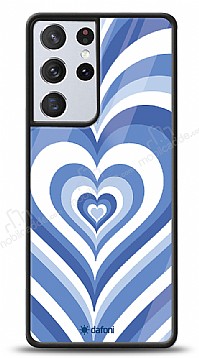 Dafoni Glossy Samsung Galaxy S21 Ultra Blue Hearts Klf