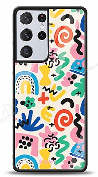 Dafoni Glossy Samsung Galaxy S21 Ultra Colorful Pattern Klf