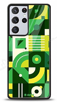 Dafoni Glossy Samsung Galaxy S21 Ultra Green Geometric Pattern Klf