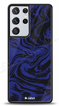 Dafoni Glossy Samsung Galaxy S21 Ultra Navy Blue Marble Klf