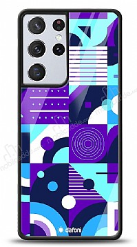Dafoni Glossy Samsung Galaxy S21 Ultra Purple Geometric Pattern Klf