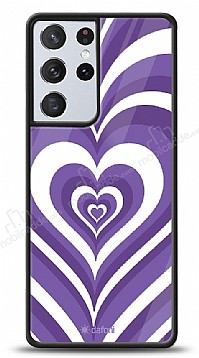 Dafoni Glossy Samsung Galaxy S21 Ultra Purple Hearts Klf