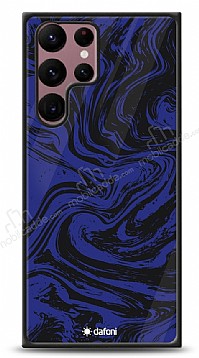 Dafoni Glossy Samsung Galaxy S22 Ultra 5G Navy Blue Marble Klf