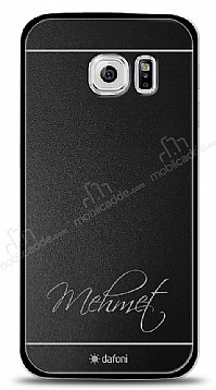 Dafoni Metal Samsung Galaxy S6 edge El Yazs simli Kiiye zel Klf