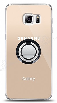 Samsung Galaxy S6 Edge Plus Siyah Tutuculu effaf Klf
