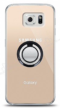 Samsung Galaxy S6 Siyah Tutuculu effaf Klf