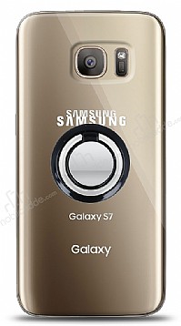 Samsung Galaxy S7 Edge Siyah Tutuculu effaf Klf