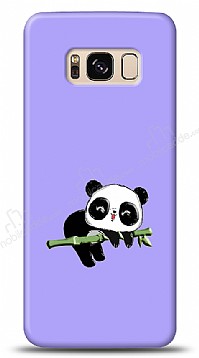 Samsung Galaxy S8 Panda Kabartmal Parlak Mor Klf