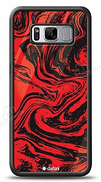Dafoni Glossy Samsung Galaxy S8 Red Marble Klf