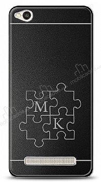 Dafoni Metal Xiaomi Redmi 4A ift Harf Puzzle Kiiye zel Klf